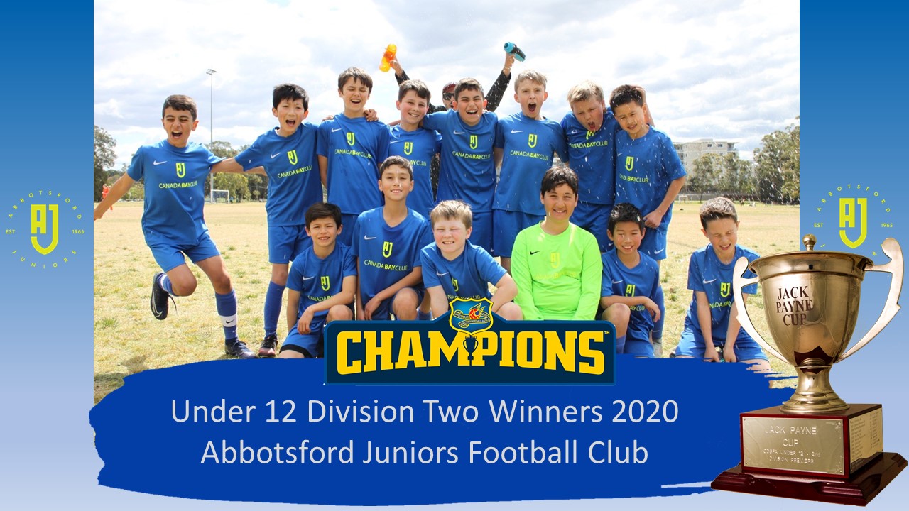 Abbotsford Juniors Under 12 Division 2 Boys Team - premiers for 2020