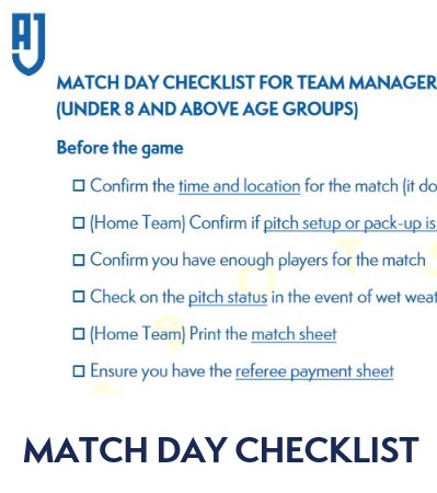 Team Manager Match Day Checklist